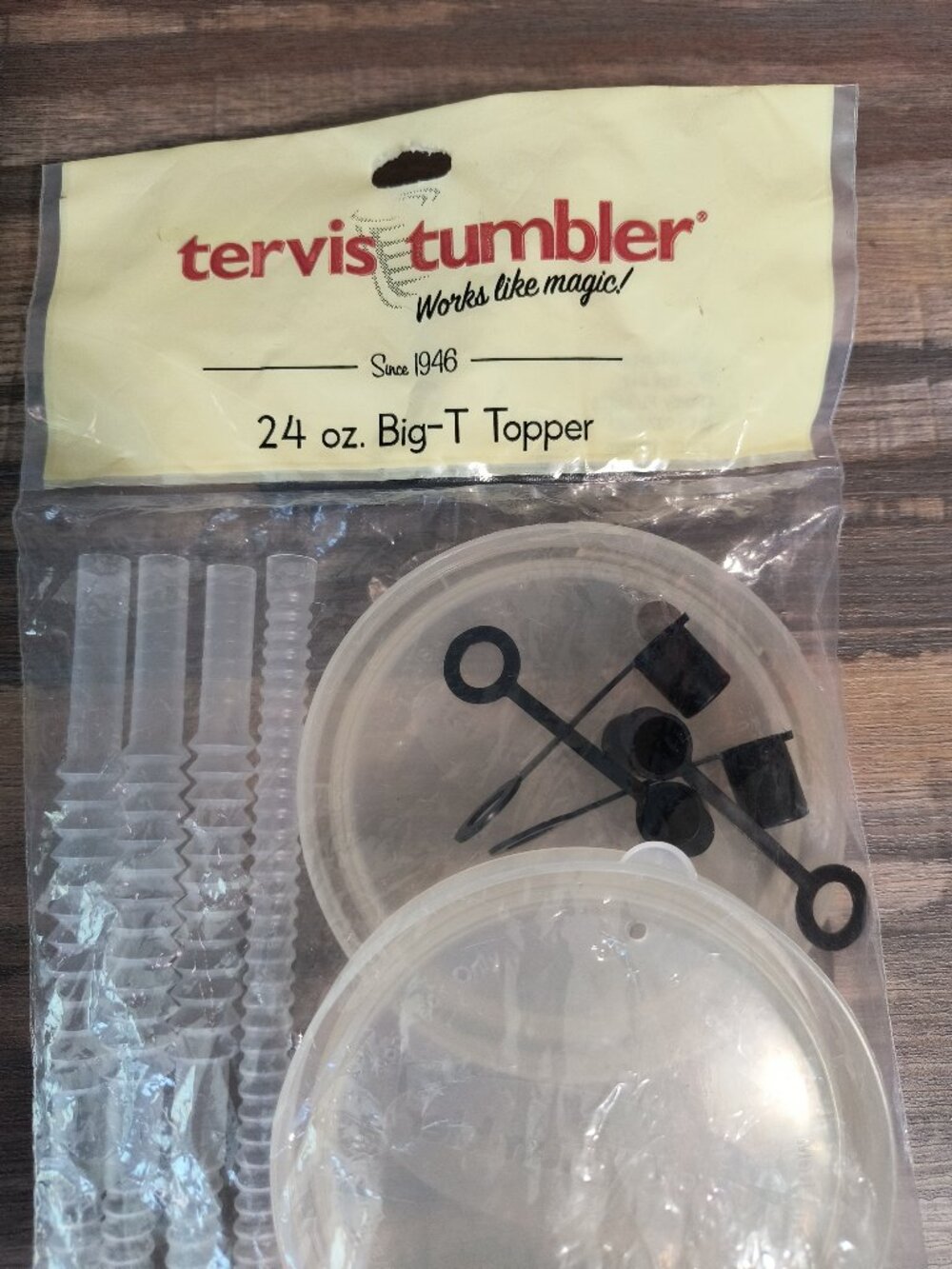 Tervis Tumbler 24 oz Big-T Topper Replacement Lid Straw Set 4 Pack NOS